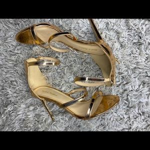 Rose Gold Strappy Sandal Heel